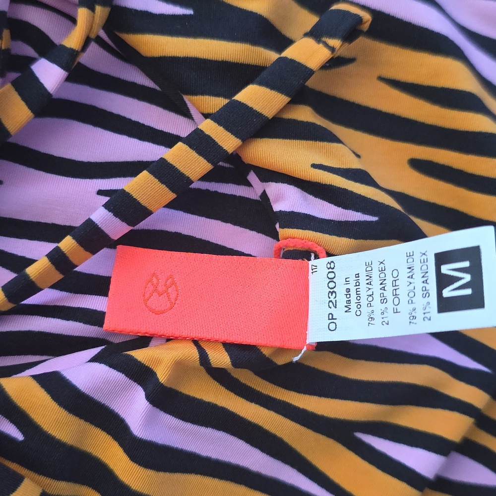 Maaji Vibrant Floral and Zebra Print One Piece Reversible Two Way Swimsuit - Picture 9 of 11